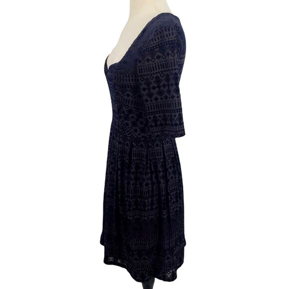 Anthro Meadow Rue Velvet Burnout Dress - Picture 5 of 7